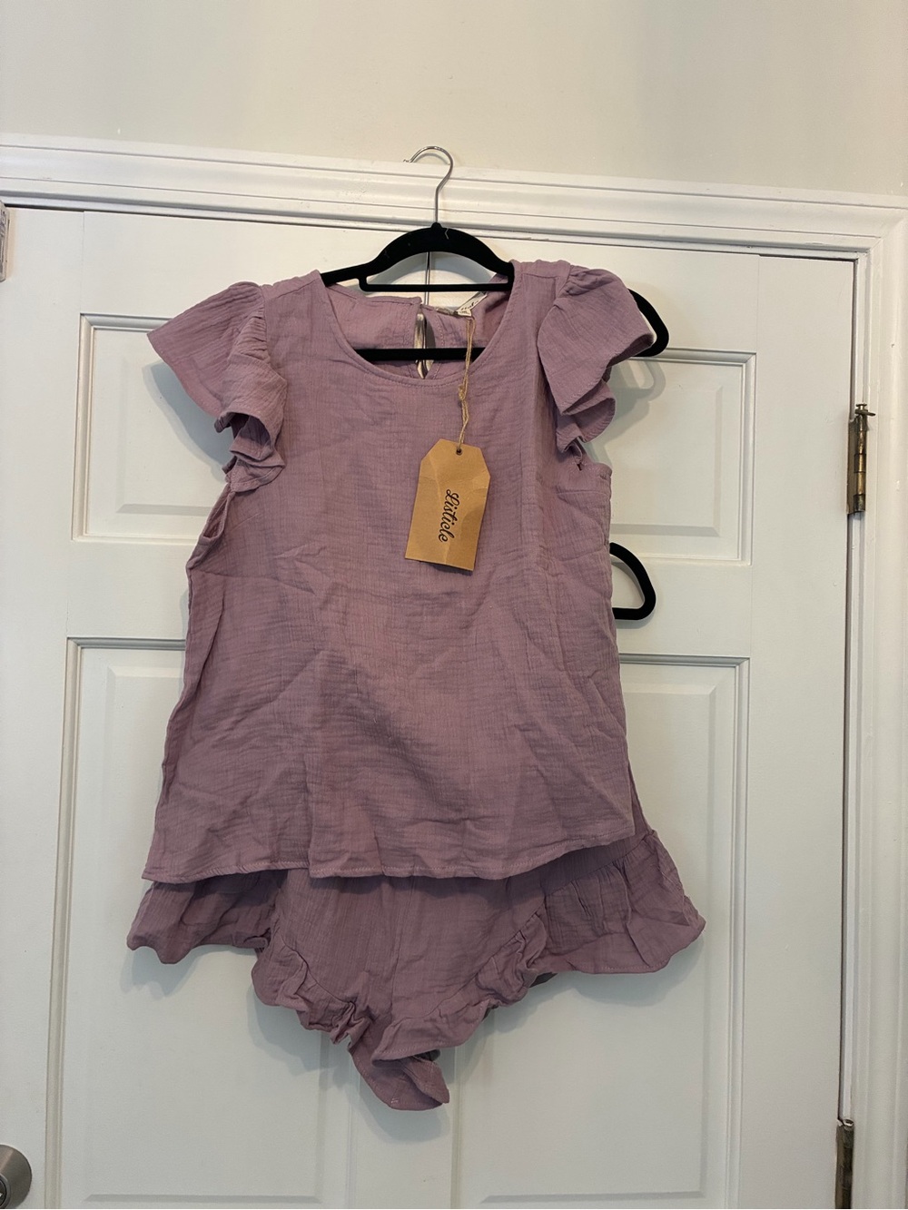 Listicle Lavender Ruffle Sleeve Short Sleeve Top